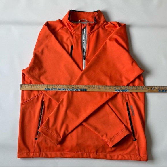 Gore Orange Quarter-Zip Men's high visibility wind breaker pullover jacket large - Picture 11 of 13